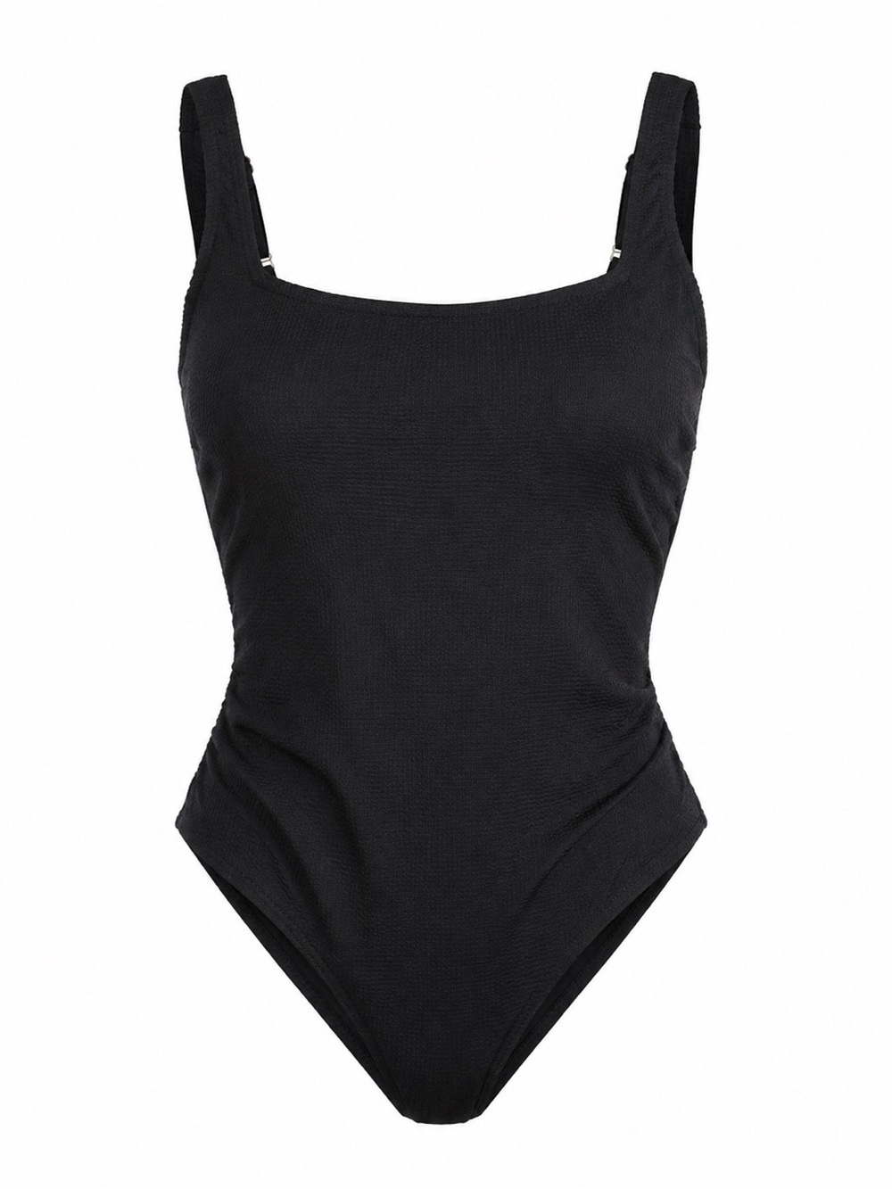 Shade & Shore Size 17 NWT Black Textured Tummy Control One Piece Swimsuit